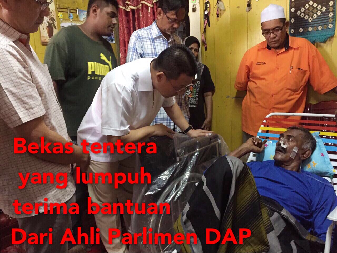 Bekas tentera yang lumpuh terima bantuan Dari Ahli Parlimen DAP