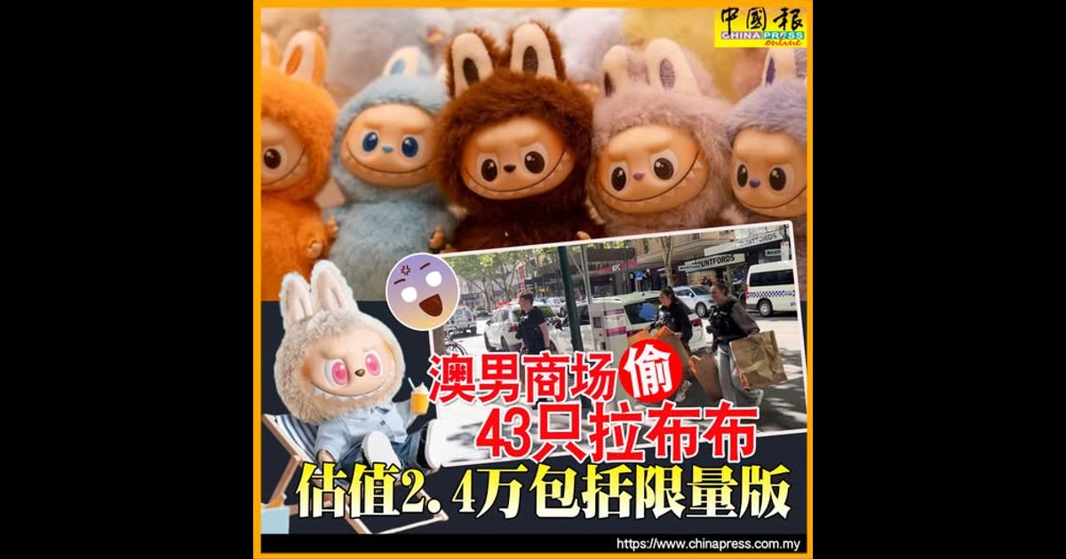 澳男商场偷43只拉布布 估值2.4万包括限量版