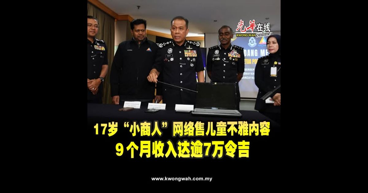 17岁“小商人”网络售儿童不雅内容　９个月收入达逾7万令吉
