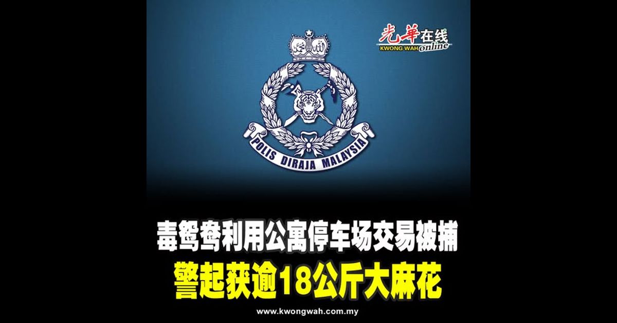 毒鸳鸯利用公寓停车场交易被捕 警起获逾18公斤大麻花