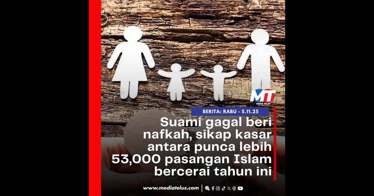 Suami gagal beri nafkah, sikap kasar antara punca lebih 53,000 pasangan Islam bercerai tahun ini