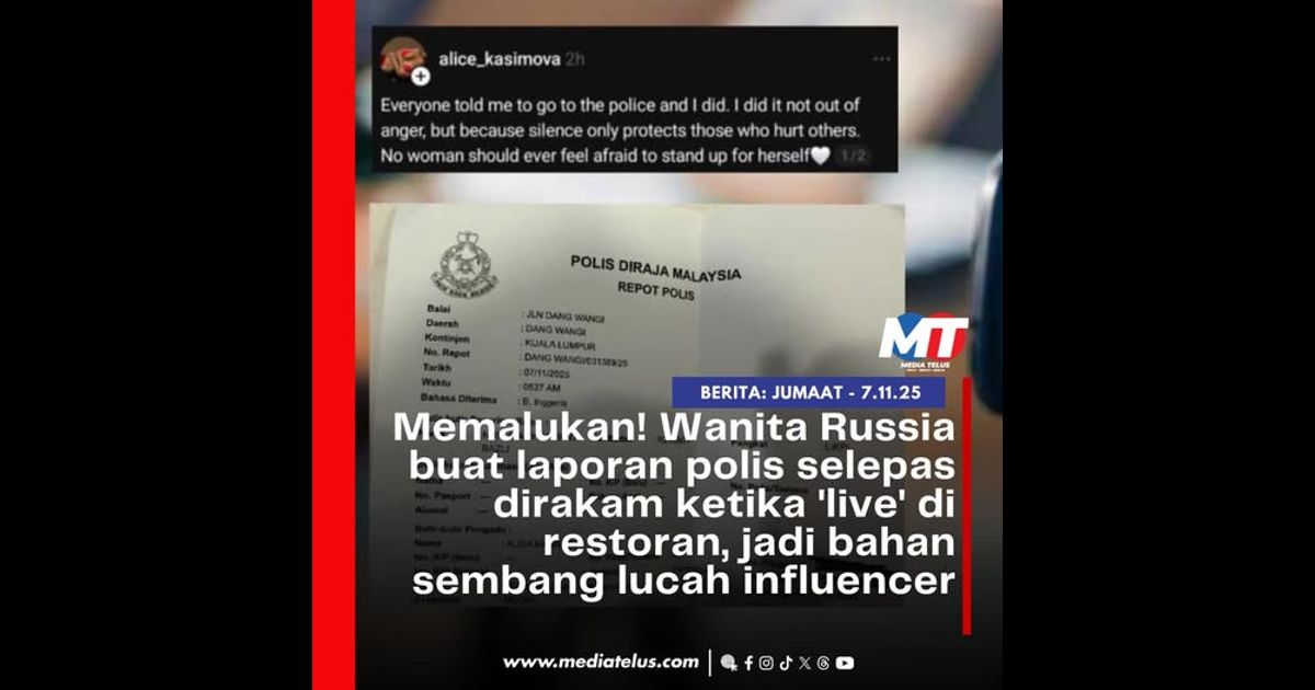 Memalukan! Wanita Russia buat laporan polis selepas dirakam ketika ‘live’ di restoran, jadi bahan sembang lucah influencer