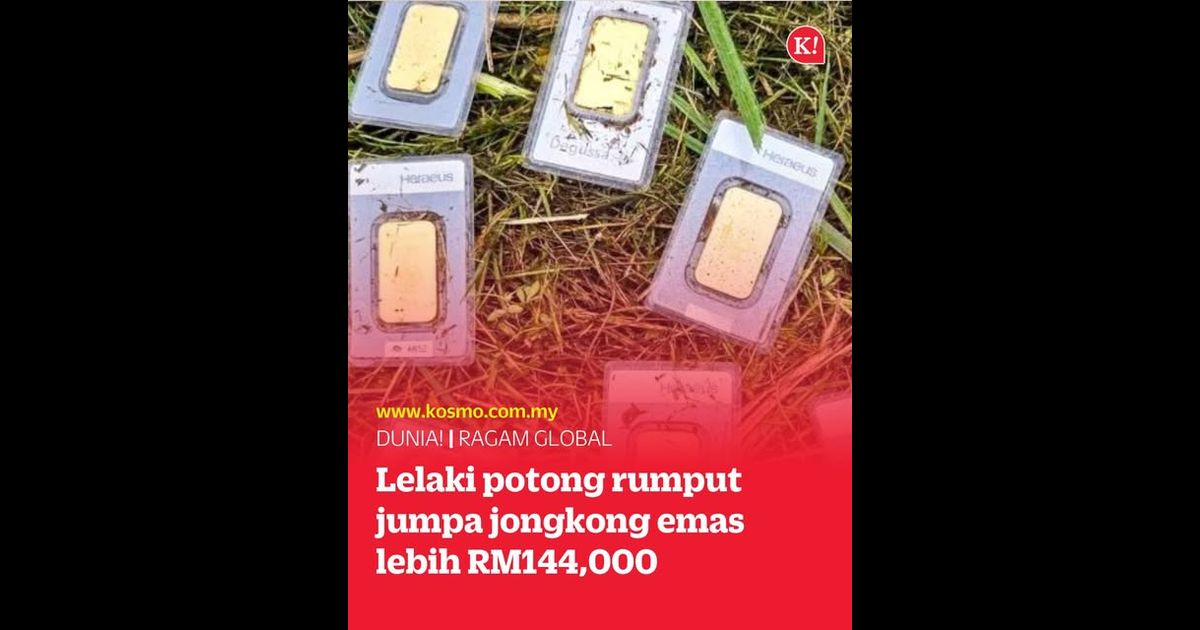 Lelaki potong rumput jumpa jongkong emas lebih RM144,000