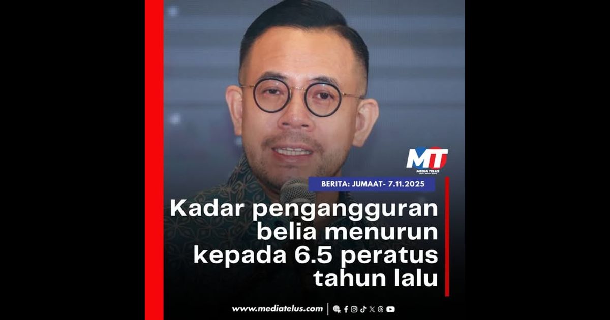 Kadar pengangguran belia menurun kepada 6.5 peratus tahun lalu