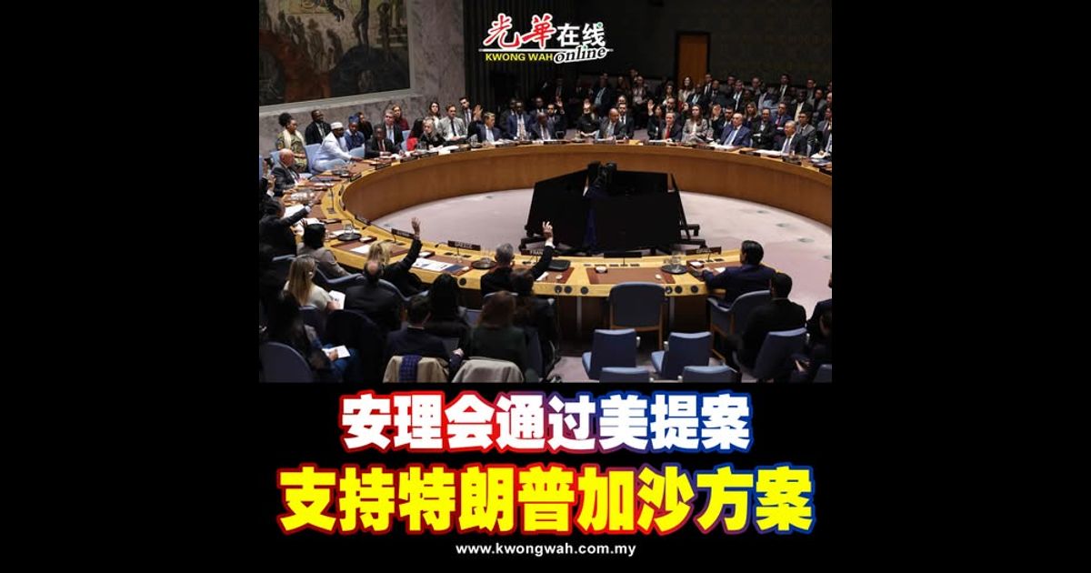 安理会通过美提案 支持特朗普加沙方案