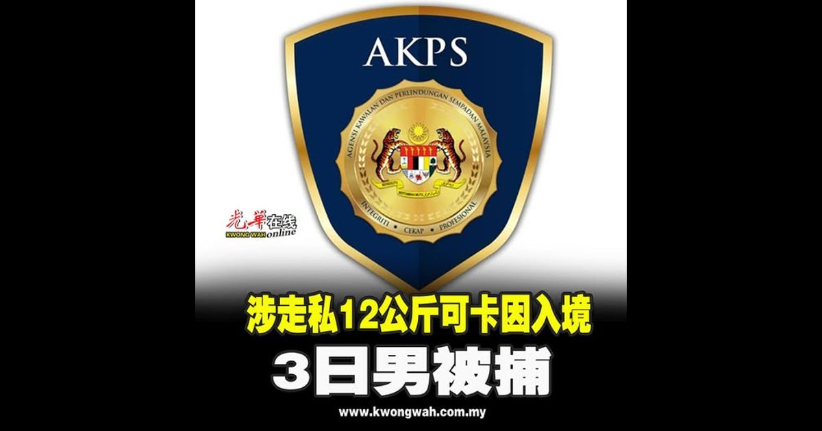 涉走私12公斤可卡因入境 3日男被捕