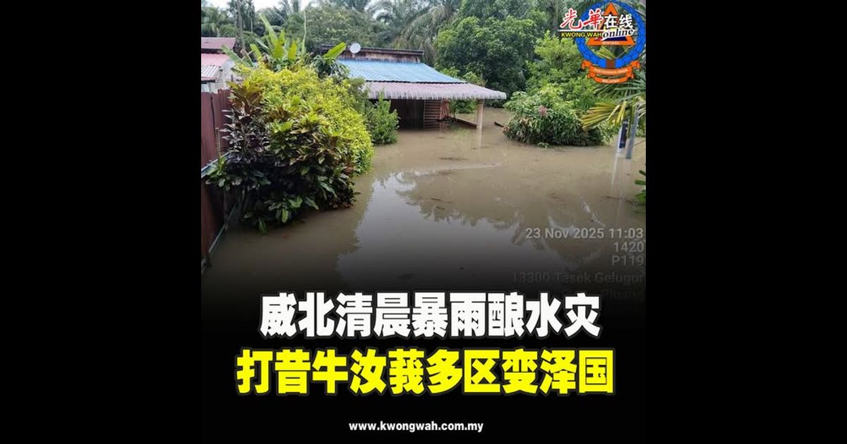 威北清晨暴雨酿水灾　打昔牛汝莪多区变泽国