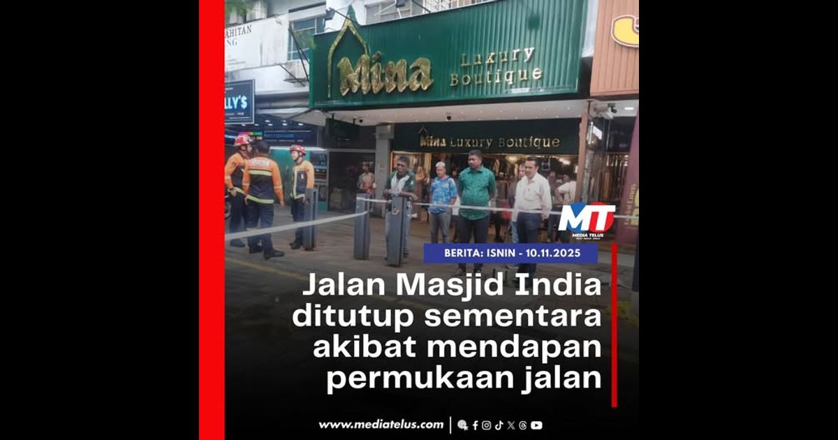 Jalan Masjid India ditutup sementara akibat mendapan permukaan jalan