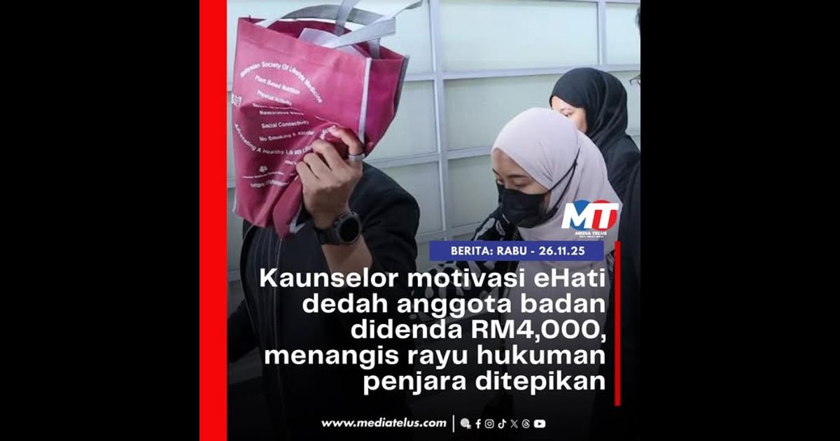 Kaunselor motivasi eHati dedah anggota badan didenda RM4,000, menangis rayu hukuman penjara ditepikan