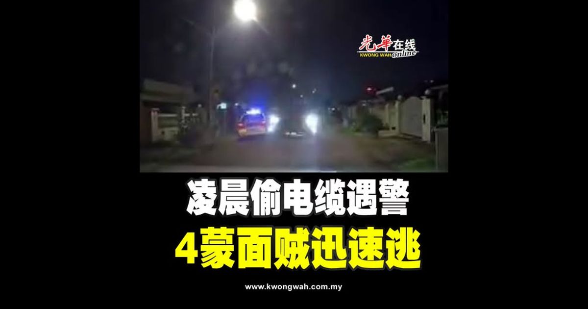 凌晨偷电缆遇警 4蒙面贼迅速逃（附视频）