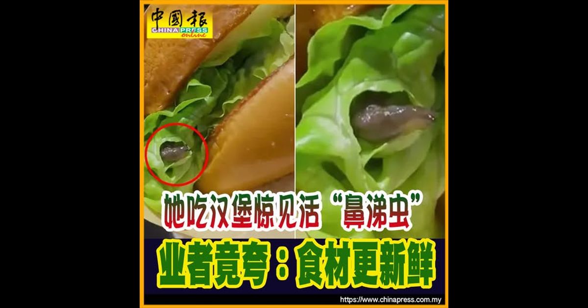 她吃汉堡惊见活“鼻涕虫” 业者竟夸：食材更新鲜