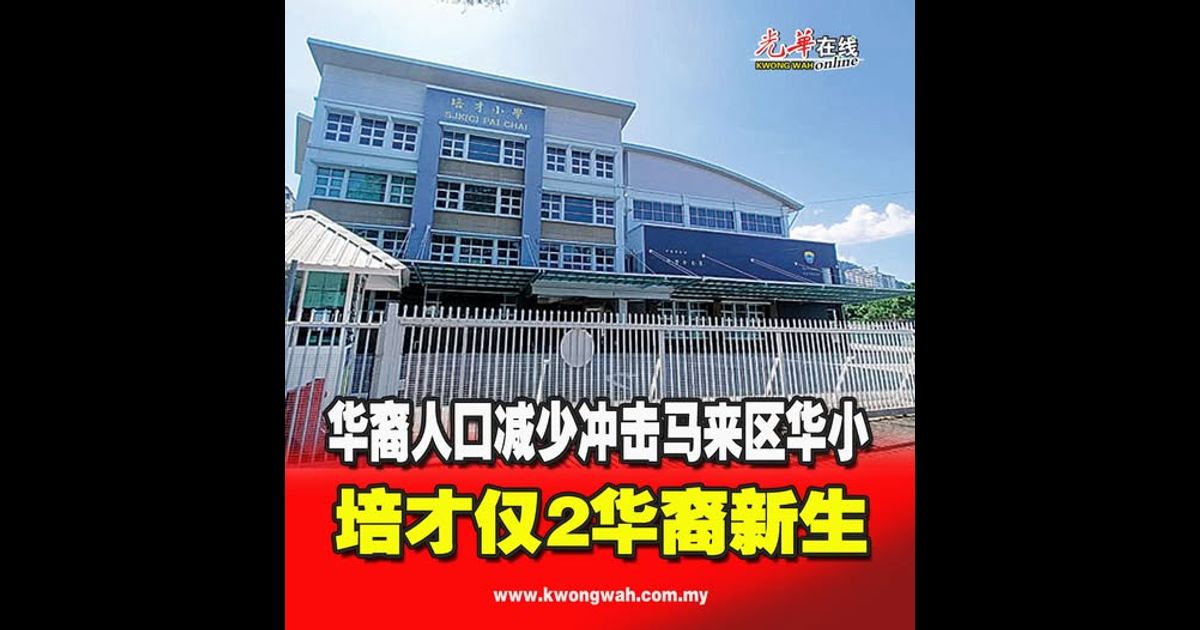 华裔人口减少冲击马来区华小 培才仅2华裔新生