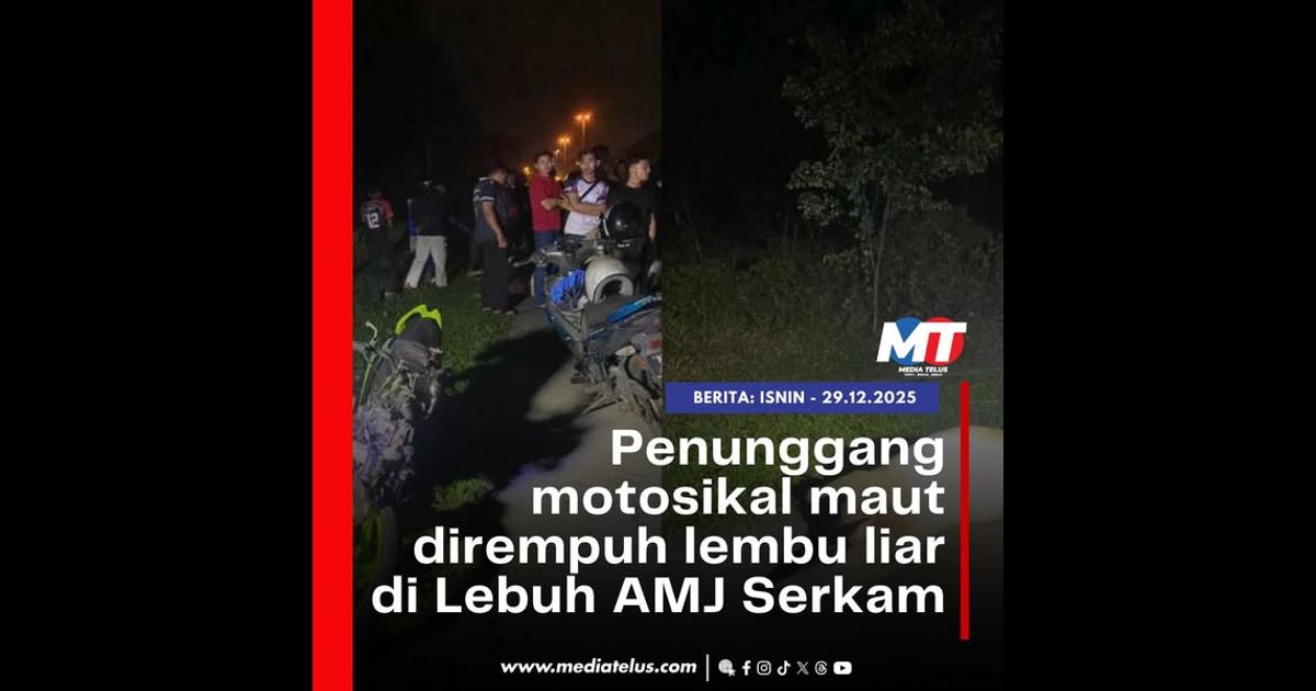 Penunggang motosikal maut dirempuh lembu liar di Lebuh AMJ Serkam
