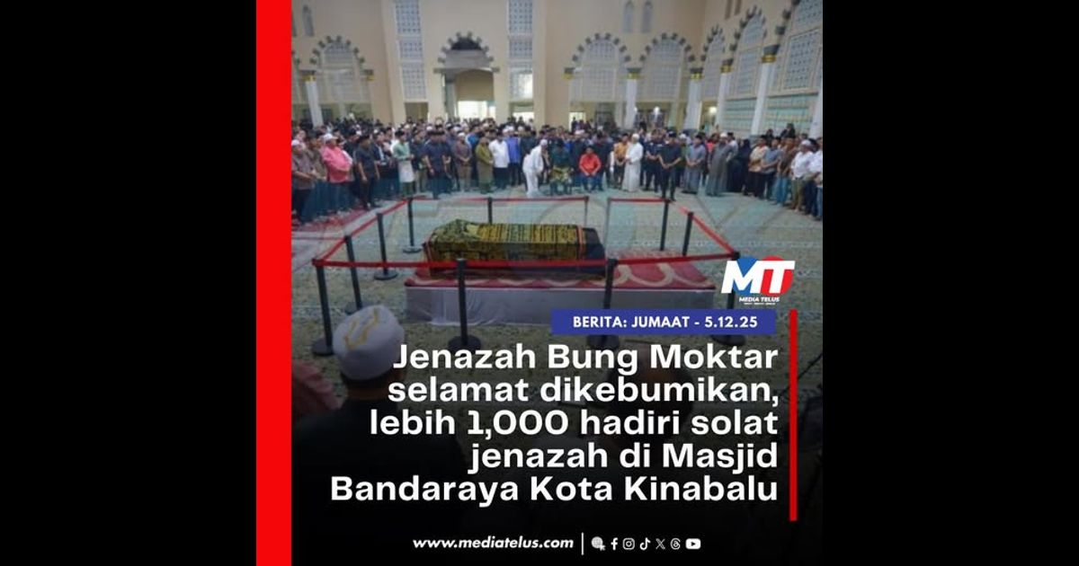 Lebih 1,000 hadiri solat jenazah Bung Moktar di Masjid Bandaraya Kota Kinabalu
