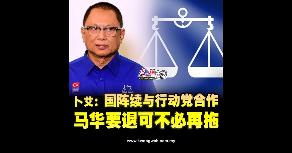 卜艾：国阵续与行动党合作 马华要退可不必再拖