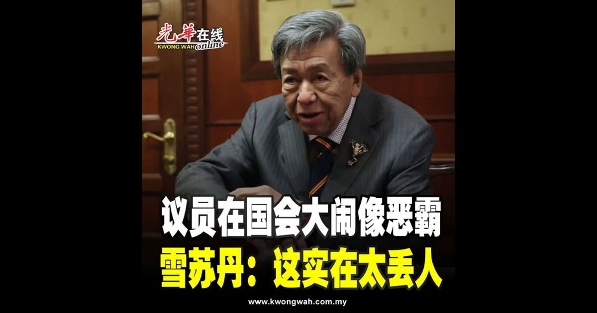 议员在国会大闹像恶霸 雪苏丹：这实在太丢人