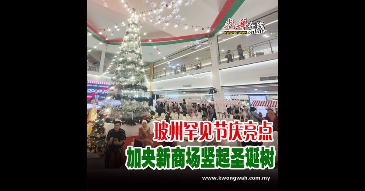 玻州罕见节庆亮点 加央新商场竖起圣诞树