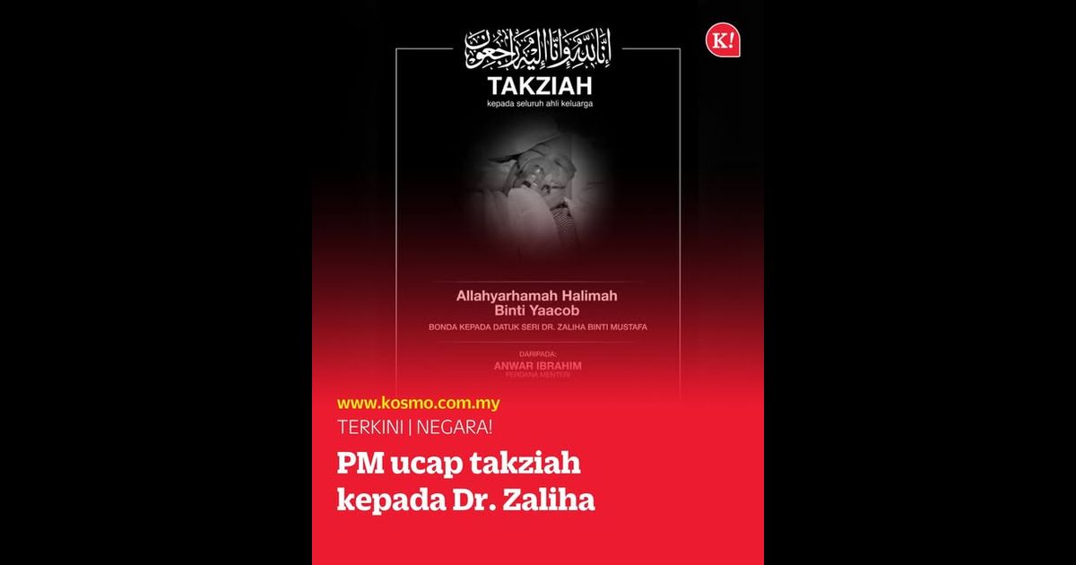 PM ucap takziah kepada Dr. Zaliha