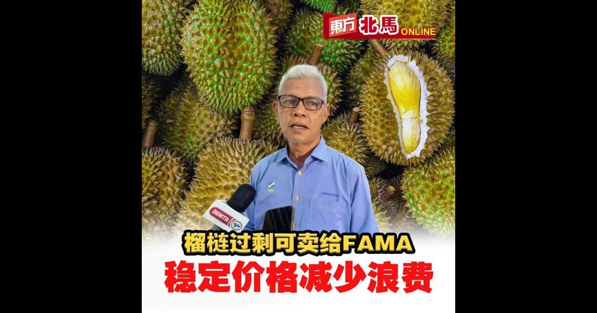 榴梿过剩可卖给FAMA　稳定价格减少浪费