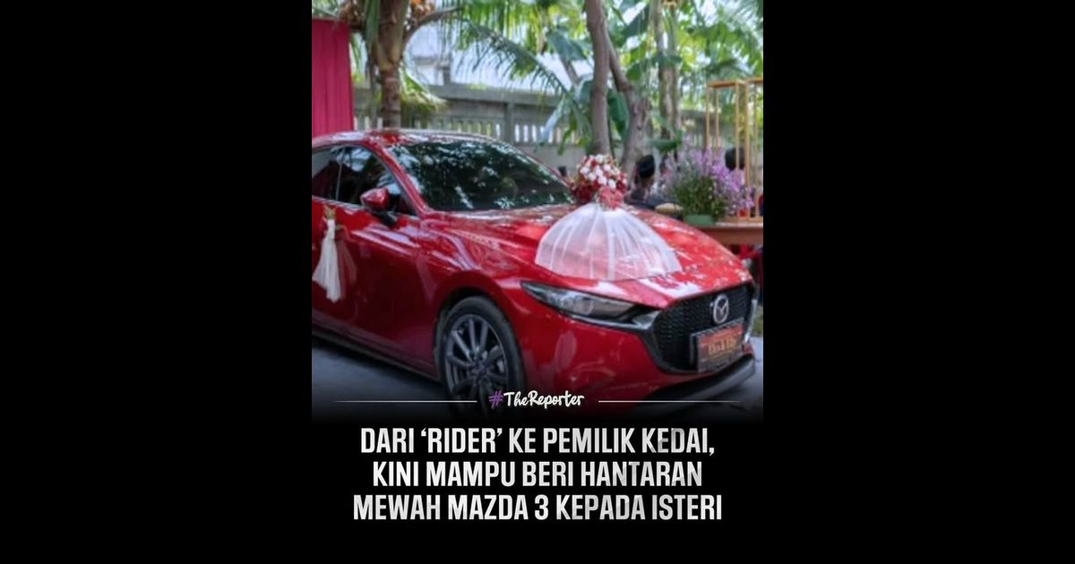 Kisah seorang bekas penunggang ojek di Jakarta menjadi tular selepas menghadiahkan kereta Mazda 3 Hatchback dan skuter Honda PCX 160 sebagai hantaran buat isterinya.