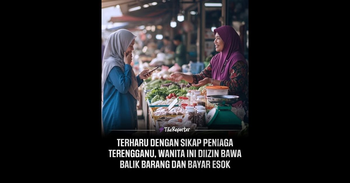 Seorang wanita berkongsi pengalaman menyentuh hati apabila seorang peniaga di Pasar Chabang Tiga Kuala Terengganu tetap mengizinkan beliau mengambil barang jualan walaupun tidak membawa wang tunai.