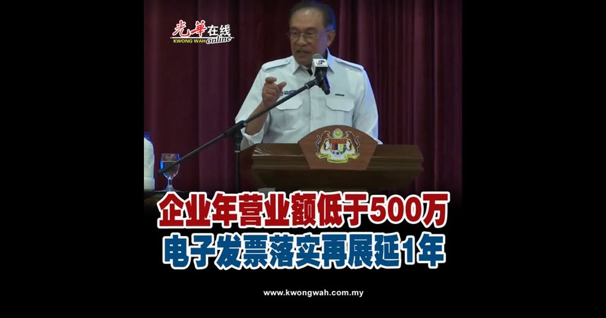 安华：企业年营业额低于500万 电子发票落实再展延1年