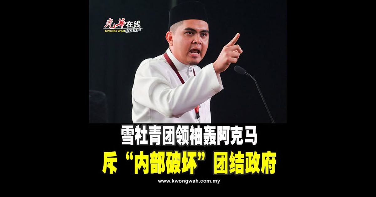 雪社青团领袖轰阿克马 斥“内部破坏”团结政府