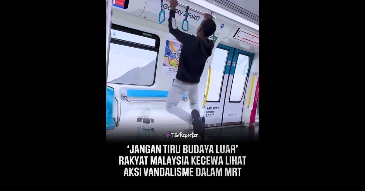 Tindakan seorang lelaki melakukan senaman ‘pull up’ menggunakan palang pemegang di dalam tren MRT mengundang kecaman hebat warga maya selepas videonya tular.