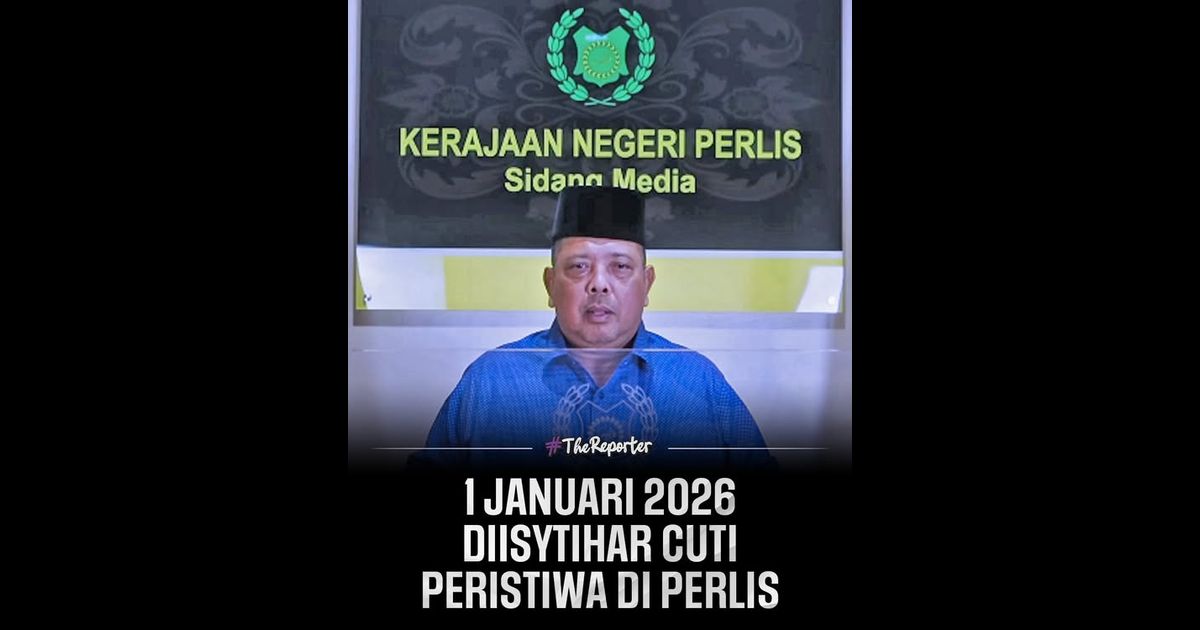 Kerajaan Negeri Perlis mengumumkan Khamis, 1 Januari 2026 sebagai Hari Cuti Peristiwa selepas mendapat perkenan Duli Yang Maha Mulia Tuanku Syed Sirajuddin Ibni Almarhum Tuanku Syed Putra Jamalullail, Raja Perlis.