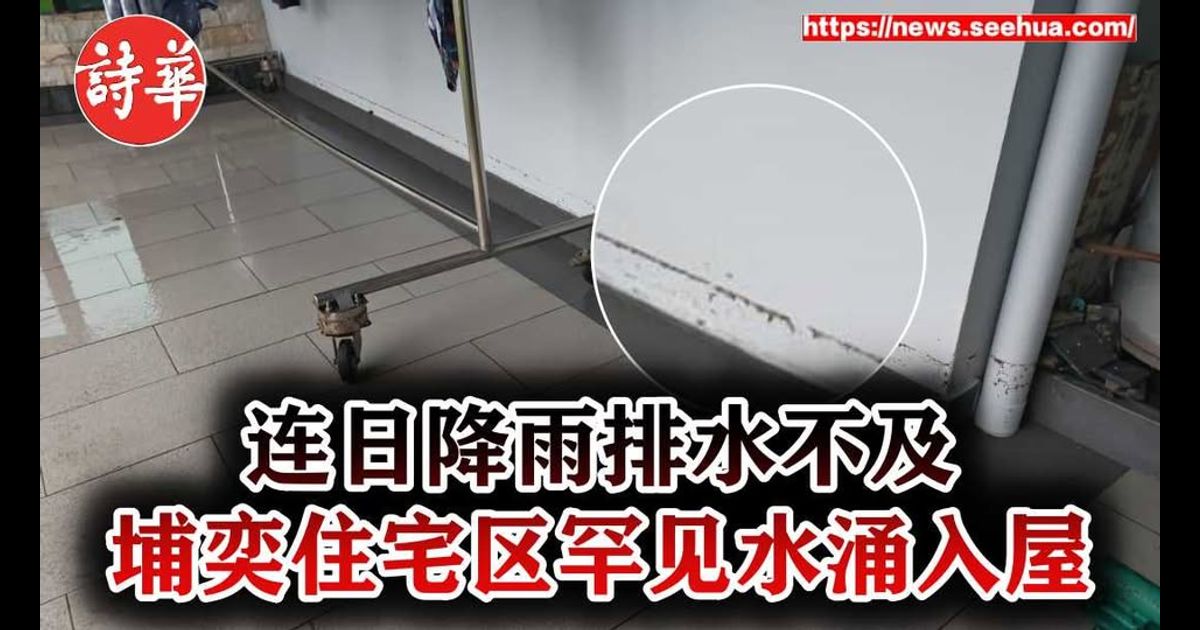 连日降雨排水不及 埔奕住宅区罕见水涌入屋