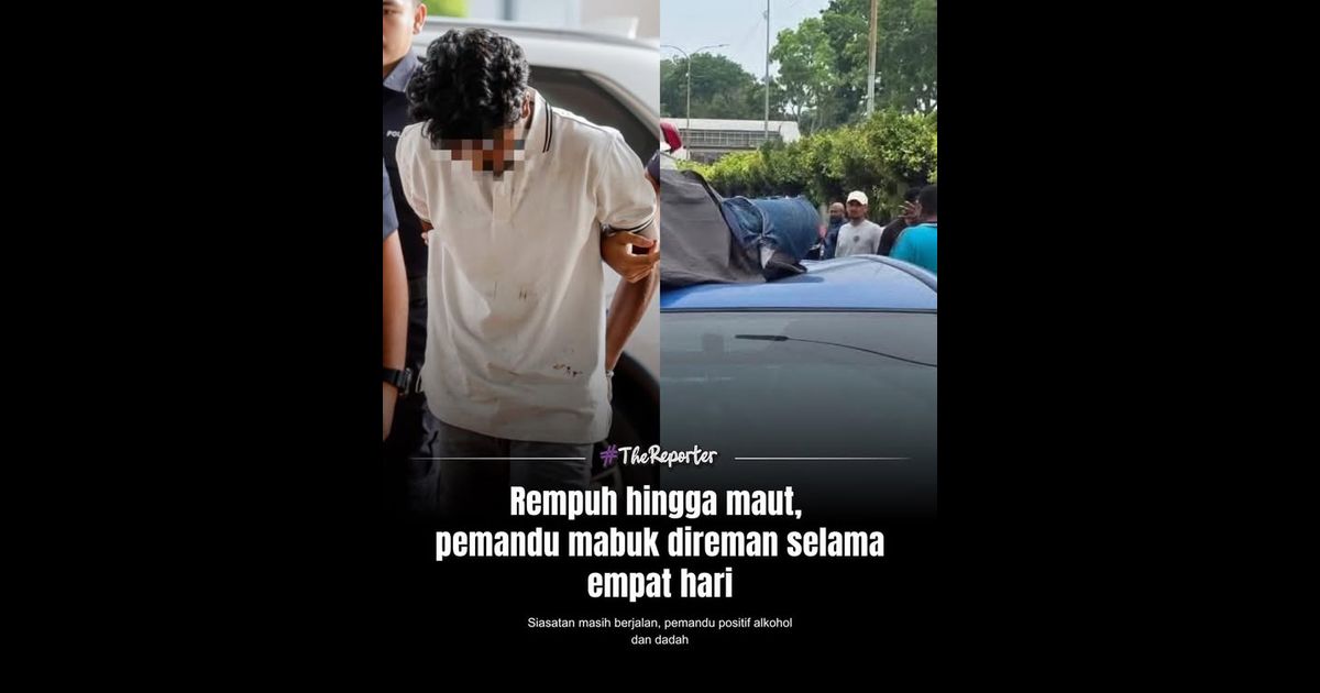 Seorang lelaki yang memandu di bawah pengaruh alkohol dan dadah direman empat hari selepas terlibat dalam kemalangan maut di Jalan Raya Barat, Klang.