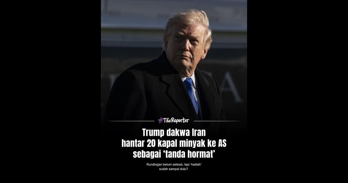 Presiden Amerika Syarikat, Donald Trump mendakwa Iran akan menghantar 20 kapal tangki minyak melalui Selat Hormuz bermula Isnin sebagai tanda “hormat” kepada AS.