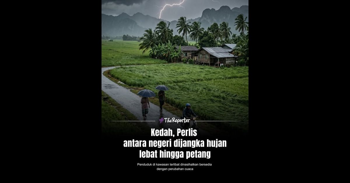 Jabatan Meteorologi Malaysia mengeluarkan amaran ribut petir melibatkan beberapa negeri sehingga jam 4 petang hari ini.