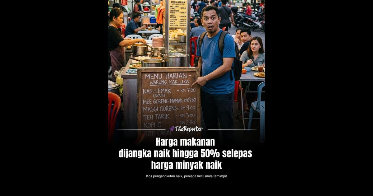 Gabungan Persatuan Penjaja dan Peniaga Malaysia memberi amaran harga makanan boleh meningkat sehingga 50% susulan kenaikan harga minyak yang menekan kos operasi.