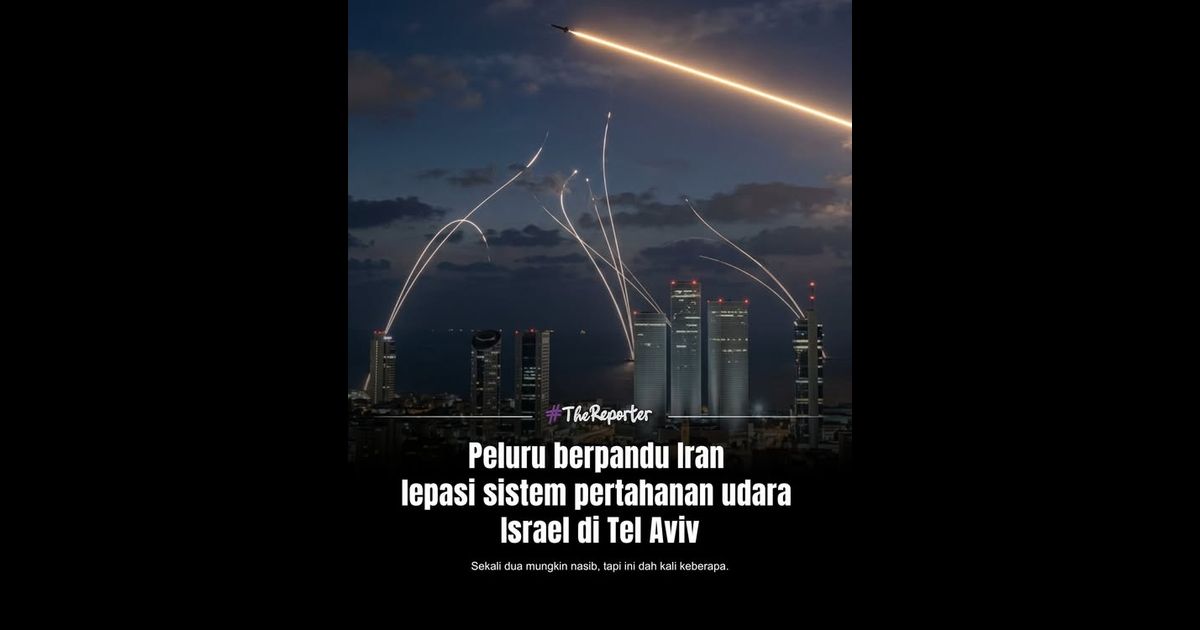 Rakaman tular menunjukkan sebuah peluru berpandu balistik dipercayai dari Iran berjaya melepasi sistem pertahanan udara Israel sebelum mengenai kawasan di sekitar Tel Aviv.
