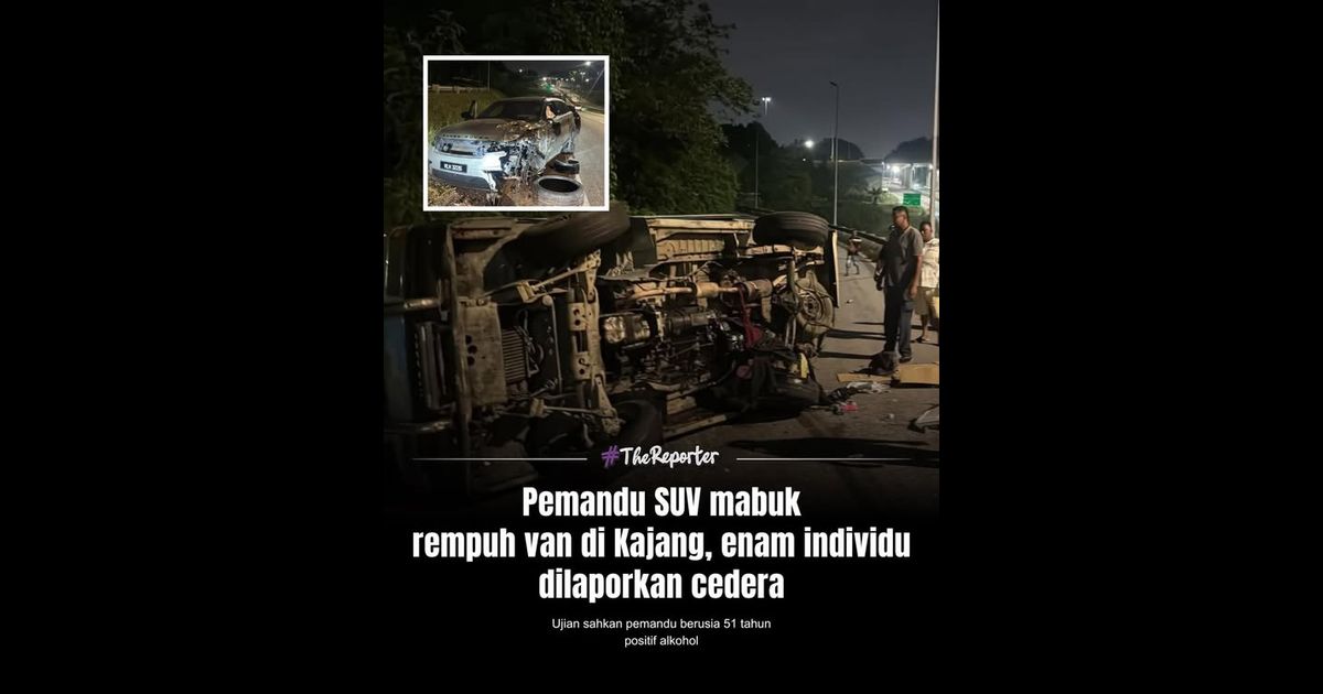 Seorang lelaki ditahan selepas memandu dalam keadaan mabuk sehingga menyebabkan kemalangan yang mencederakan enam individu di Jalan Pintasan Kajang–Semenyih, awal pagi tadi.