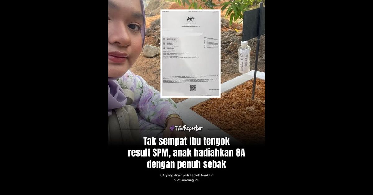 Seorang pelajar meraih keputusan cemerlang 8A dalam SPM 2025, namun kejayaan itu hadir bersama kesedihan apabila ibunya meninggal dunia tiga hari sebelum Aidilfitri akibat kanser.