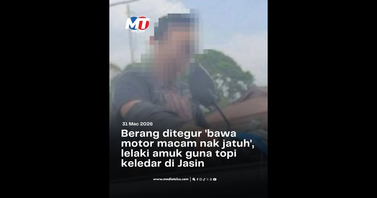 Berang ditegur ‘bawa motor macam nak jatuh’, lelaki amuk guna topi keledar di Jasin