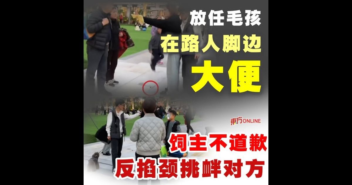 放任毛孩在路人脚边大便 饲主不道歉反掐颈挑衅对方