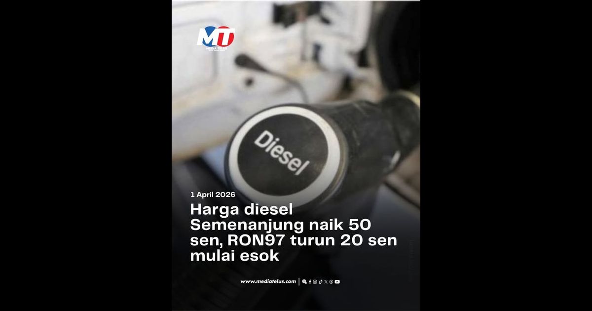 Harga diesel Semenanjung naik 50 sen, RON97 turun 20 sen mulai esok
